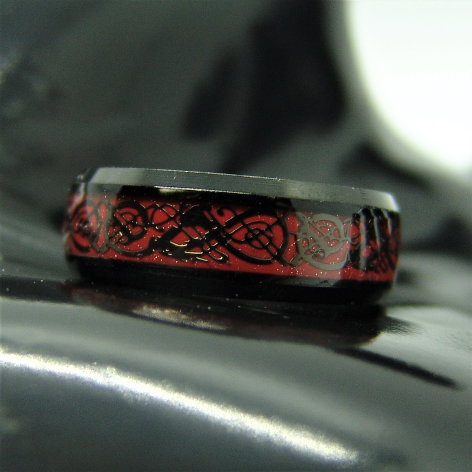 FASHION RING TUNGSTEN WEDDING BAND 8MM FIBER GEAR CARBIDE Men/Women Size 6-13#27-image