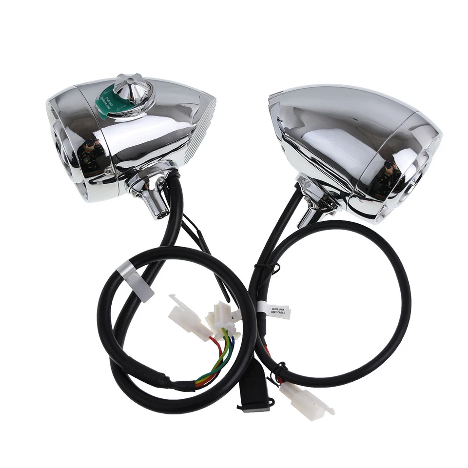 1.25'' Motorcycle Sound  Bluetooth Speaker Hi-Fi Audio MP3/WMA USB/AUX Chrome - Imagem 3 de 4