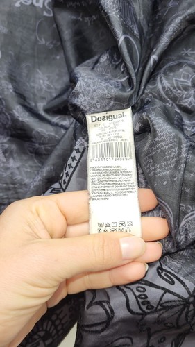 Desigual puffer Embroidered Floral Coat Jacket Parka down Size 36 S - Picture 13 of 13