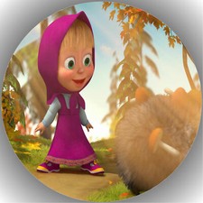 Cake Topper Birthday Party Cake Image Fondant Wafer Masha and the Bear P23