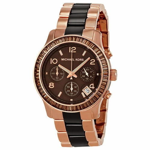 OROLOGIO MICHAEL KORS RUNWAY DUE TONI MK5678 ORO ROSA ACCIAIO INOX CRONOGRAFO