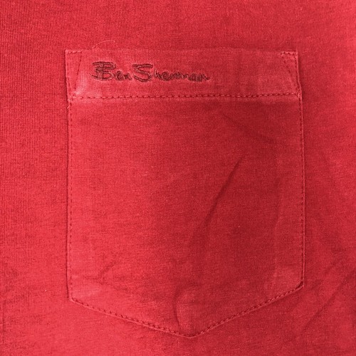 Ben Sherman T Shirt Mens Pocket Tee Short Sleeve Crew Neck Red Large L - Picture 4 of 14