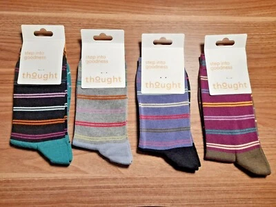 THOUGHT (BRAINTREE) BAMBOO LADIES' SOCKS - LAURYN STRIPE SPW799 - BNWT