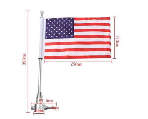 Soporte portaequipajes cromado universal bandera americana EE. UU. para Harley Touring - Imagen 9 de 9