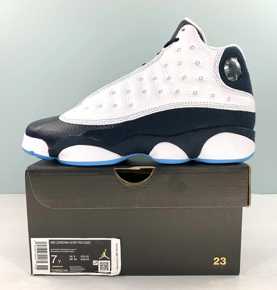 Nike Air Jordan 13 Retro Obsidian White DJ3003 144 Size 7Y Women Size 8.5
