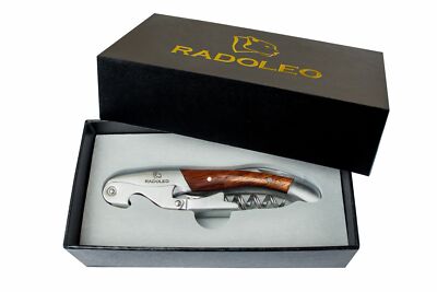 RADOLEO  Kellnermesser PADAUK - Korkenzieher+Weinöffner | Profi Sommeliermesser