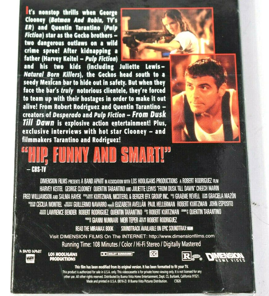 New From Dusk Till Dawn VHS George Clooney Tarantino Water Mark Factory Sealed - Image 3 of 4