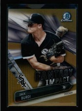 ZACK BURDI 2016 BOWMAN CHROME #BSI-ZB FANTASY IMPACT GOLD ROOKIE #38/50 AY7687