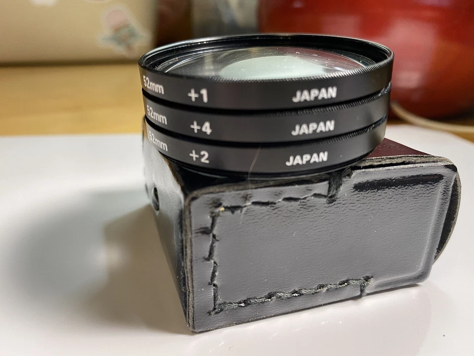 Close Up Glass Lens Filter SET OF 3 DIOPTERS 52mm +1 +2 +4 w/ Case JAPAN - Image 4 of 4