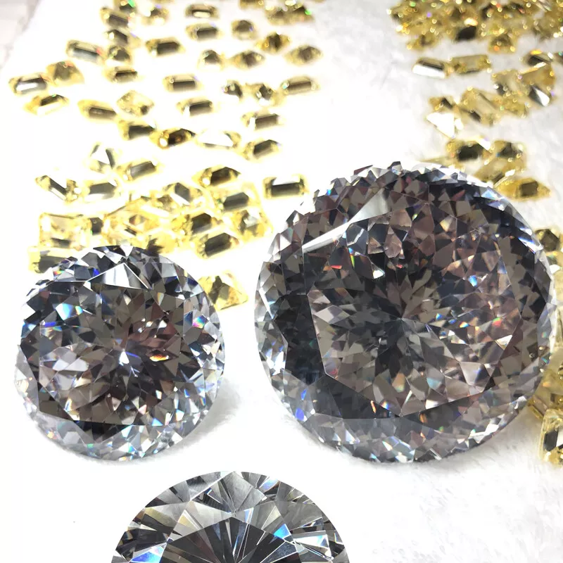 15 100mm Round White Loose CZ Stone Cubic Zirconia AAAAA Gemstone Large size