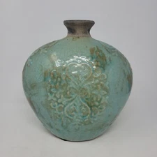 Caspian VaseTeal Antique Teal Crackle Finish