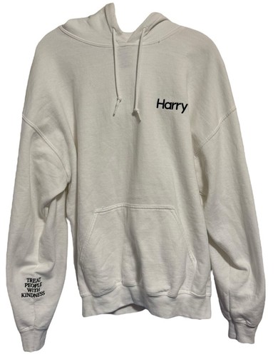 Harry Styles HARRY TREAT PEOPLE WITH KINDNESS Hoodie Sweatshirt White Sz Large - Picture 2 of 6