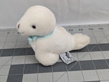 Russ White Seal Rattle Plush 4 Inch Stuffed Animal Toy
