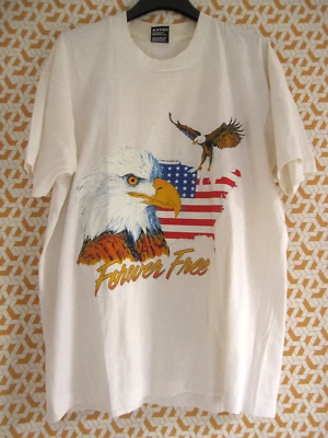 Tee Shirt Forever Free Made in USA Eagle Best Homme Vintage Shirt 90'S - L - Photo 1/4