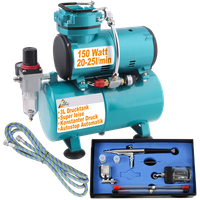 Airbrush Set Airbrush Kompressor Komplett Set Airbrushpistole Mit Lufttank Tank