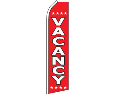 2 Pack Vacancy Red / White Swooper Super Feather Advertising Flag