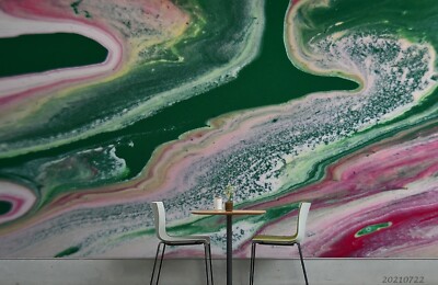 3D Green Pink Texture Abstract Wallpaper Wall Murals Removable Wallpaper
