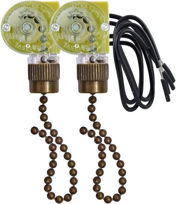 Ceiling Fan Light Switch Zing Ear ZE-109 E89885 Two-Wire Light Switch with Pull 