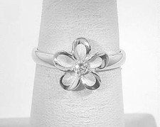 11MM SOLID 925 STERLING SILVER BRUSHED SATIN HAWAIIAN PLUMERIA CZ RING 5-10 6