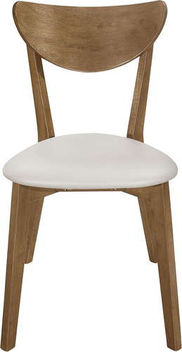 Kersey Mid Century Modern Set of 2 Wood Dining Side Chairs Curved Back Padded Ta - Picture 5 of 11