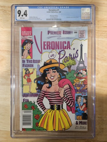 Veronica #1 CGC Graded 9.4 Newsstand Edition Archie Publications 1989 (In PARIS)
