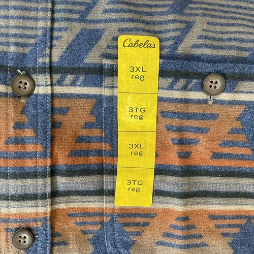 Cabela's Deerskin Soft Chamois Men's 3XL Button Down Shirt Aztec Pattern NWT - Picture 6 of 6