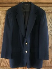 MEN'S STAFFORD 2 BUTTON DARK NAVY BLAZER/ SPORT COAT 44'' CHEST
