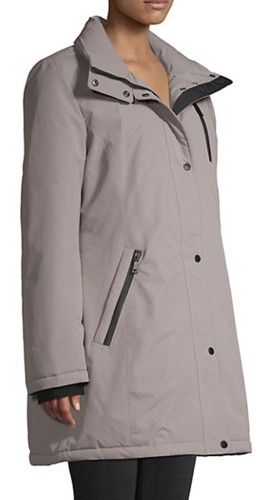 TAHARI WHITNEY FAUX FUR HOODED PARKA WARM GRAY SIZE L LARGE - Picture 2 of 12
