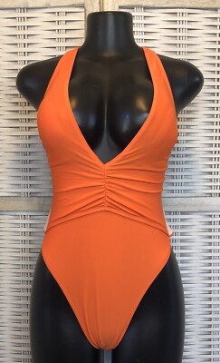 NWT Cupshe Womens One Piece Swimsuit Size Medium Orange