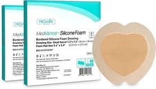 MedVance Silicone Bordered Adhesive Sacral Wound Dressing, 7"x7", Box of 10