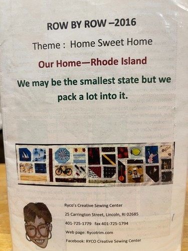 Our Home-Rhode Island Quilt Applique Pattern Row by Row-2016 Includes ...