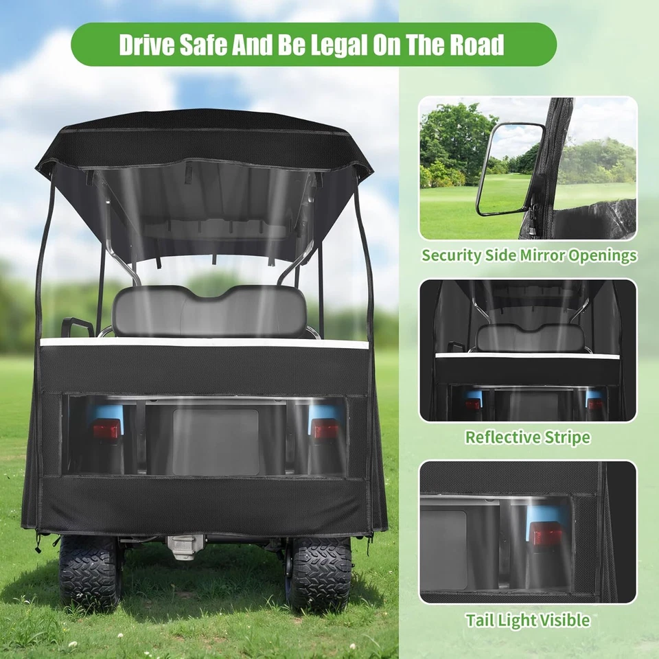 Carcasa universal para carro de golf para 4 pasajeros, cubierta de techo de 94"" para Yamaha EZGO  Foto 3 de 4