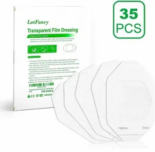 35 Pack Transparent Film Dressing Wound Bandages Adhesive Patch Waterproof 6x7cm