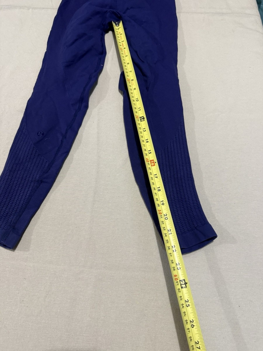 Lululemon Flow Go Tight Hero Blue Navy Perforated Yoga Workout Pant Sz 2 RARE View 5