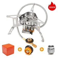 5800W Outdoor Three Head Stove Camping Windproof Stove Portable Camping Picnic