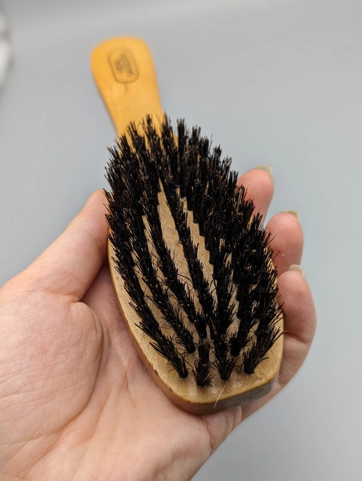 Vintage Vidal Sassoon Wooden Handle Boar Bristle Hair Brush 8" Smoothing Thin - Image 3 of 4