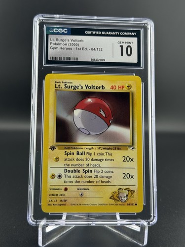 Lt. Surge's Voltorb (1st Edition) graded CGC 10 for sale on eBay