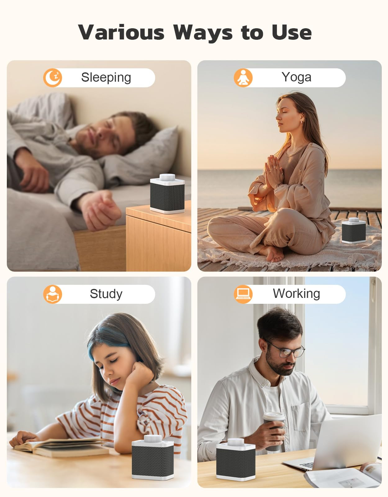 White Noise Machine With 20 Soothing Sounds Portable For Deep Restful Sleep Home