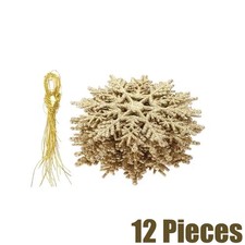12PCS Glitter Snowflake Christmas Tree Hanging Decorations Party Home Ornaments