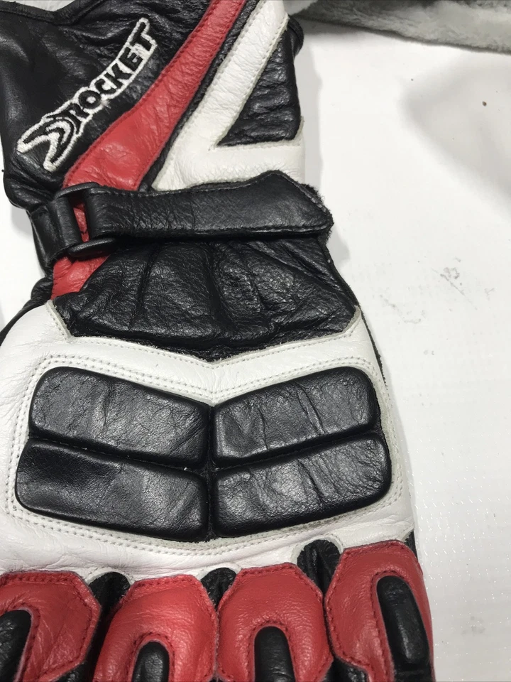 Joe Rocket Black/Red /White Motorcycle Leather Sport Gloves Size Large - Image 3 of 4