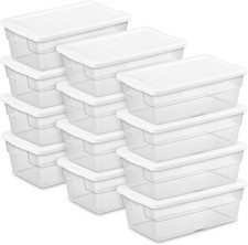 Sterilite 12-Pack Storage Box, Stackable Clea...