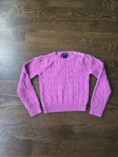 Ralph Lauren Polo Pink Cable Knit Sweater Kids Girls Sz 6