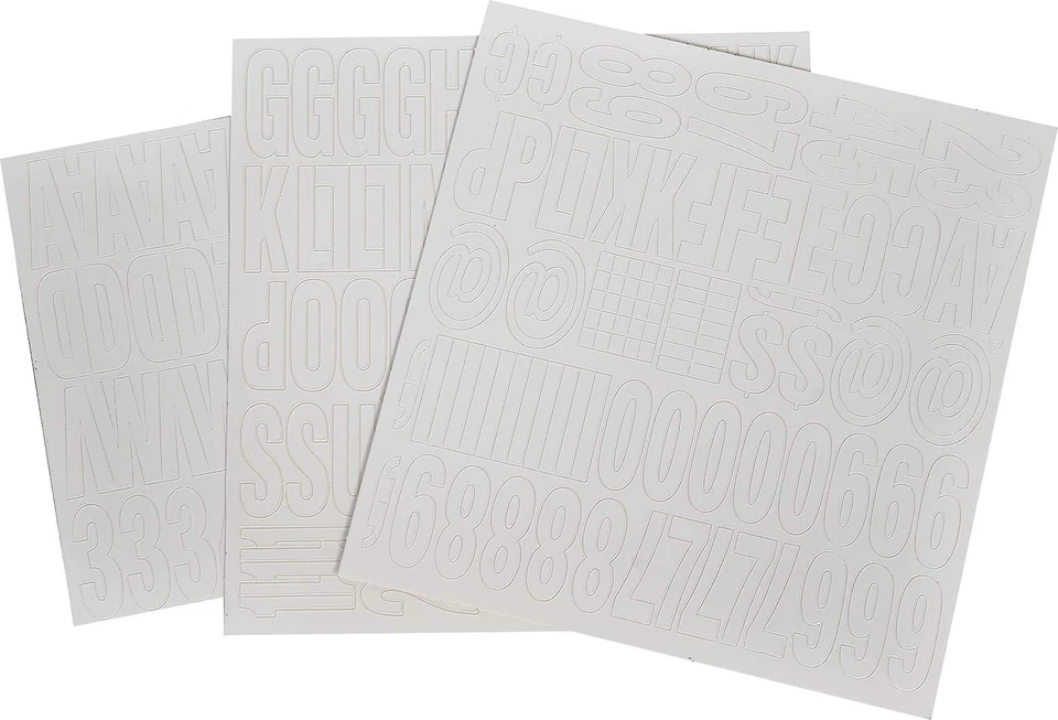 Kit de letras/números troquelados de 1 pulgada The Hillman Group 847215, blanco Foto 2 de 3