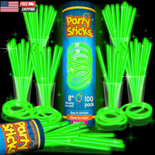Glow Sticks Party Supplies 100Pk - 8 Inch Glow in the Dark Light up Sticks Party