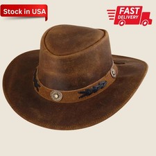 Genuine Calf UNIQUE Suede Leather color HAT Western Cowboy Hat Men and Women Hat