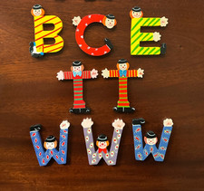 NEW Vintage 1990 Sevi Hand Painted Alphabet Letters Painted Wood