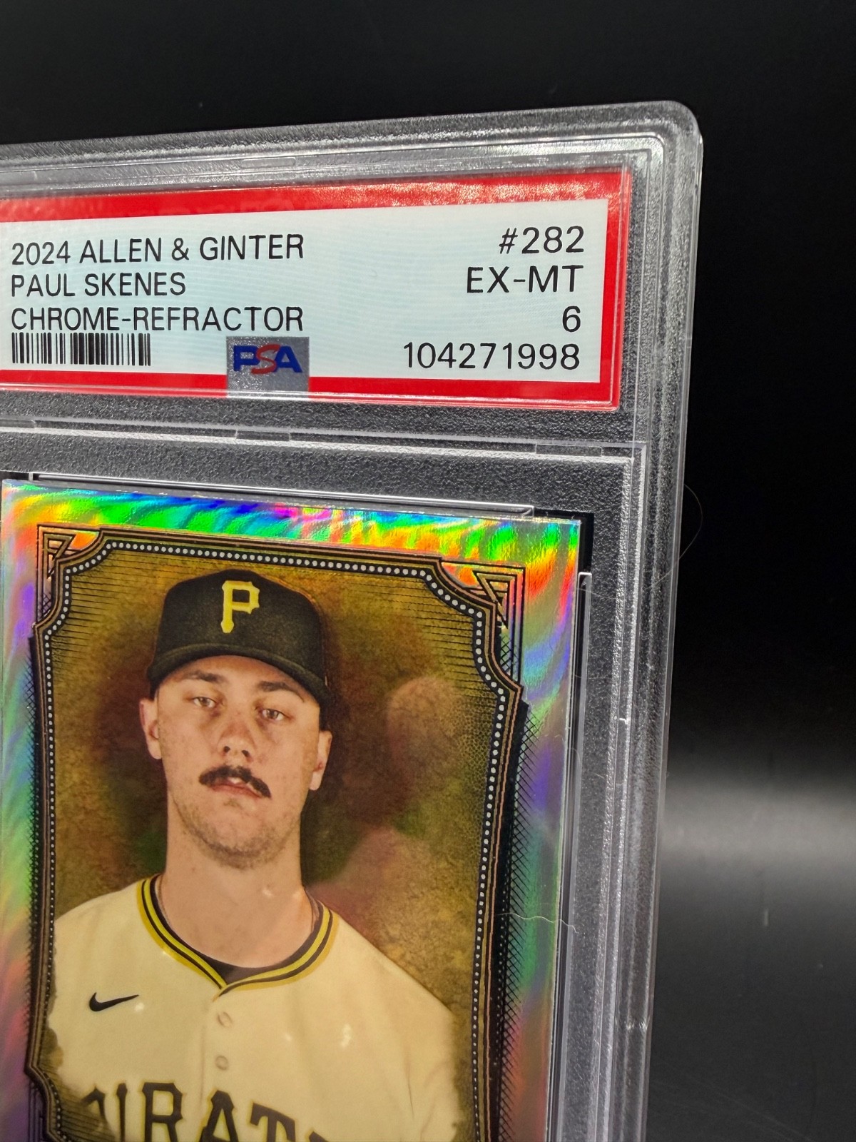 2024 Topps Allen & Ginter Chrome Paul Skenes #282 Refractor RC PSA 6 view 4