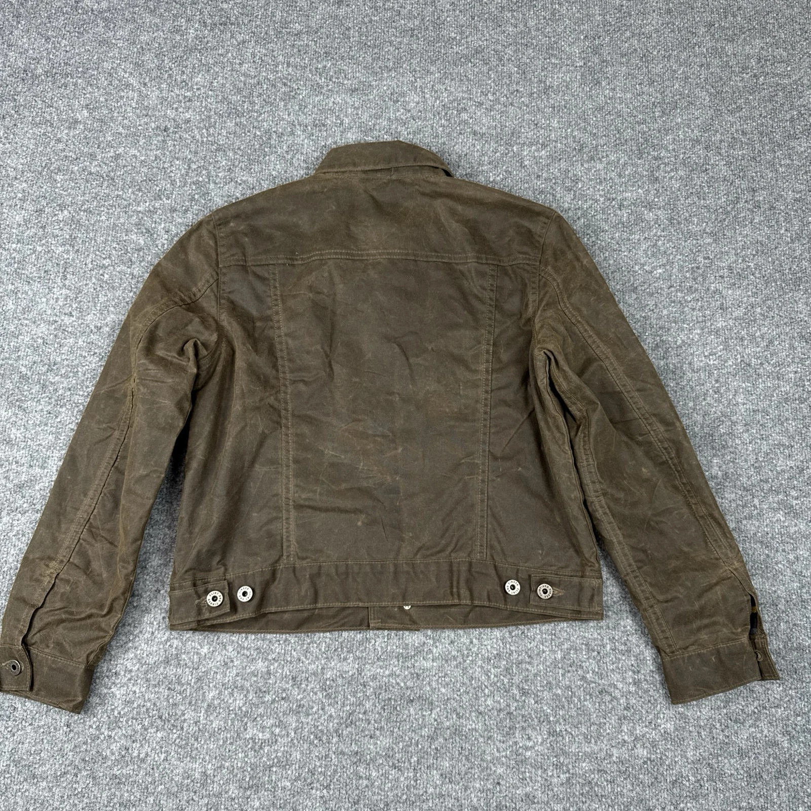 Flint and Tinder Waxed Trucker Jacket Olive Brown S USA NWT image 3