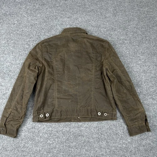 Flint and Tinder Waxed Trucker Jacket Olive Brown S USA NWT image 3