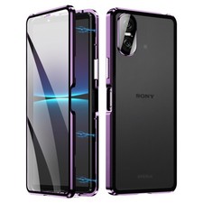 Magnetic Metal Glass Full body Case For Sony Xperia 1 10 VIII 10 1 VII VI 5 V IV